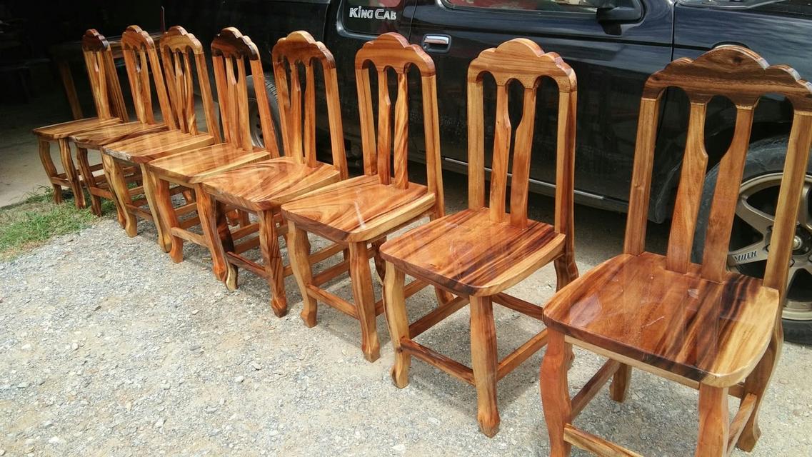 เก้าอี้ไม้ งานไม้จริง  สวย ทน แข็งแรง 3