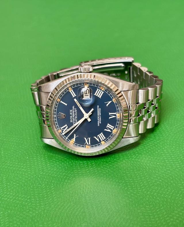 Rolex Datejust 16014 36mm Blue Buckley Dial Watch only 9