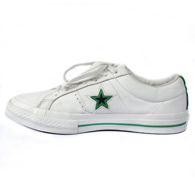 CONVERSE รองเท้าผ้าใบมือสอง สีขาว หนังพียู สภาพสวยๆชิคๆ จัดส่งฟรี!!! เก็บปลายทาง
