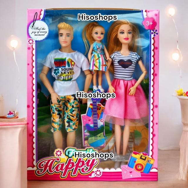 Family Happy Set เซ็ทตุ๊กตาครอบครัว ตุ๊กตาพ่อแม่ลูก งานข้อต่อ สีสันสดใส น่ารักน่าเล่นมากค่ะ 2