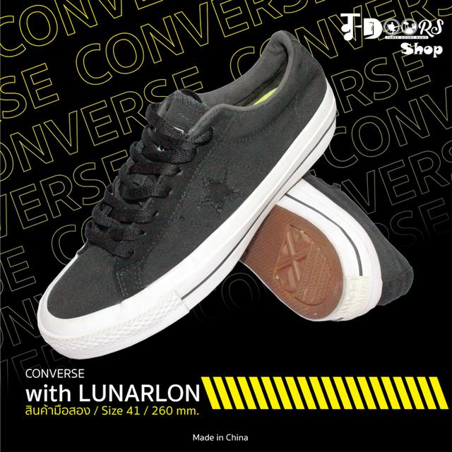 CONVERSE รองเท้าผ้าใบมือสอง สีดำ สภาพสวยๆชิคๆ จัดส่งฟรี!!! เก็บปลายทาง