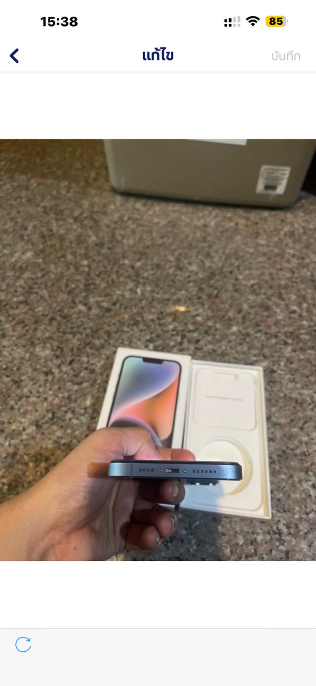 ขายๆๆๆถูกๆๆไอโฟน14PlusสีหายากBlue128กิ๊กมีกล่องสูนiStudio Apple Ofu สภาพสวยๆใช้งานปกติหมดทุกๆฟังชั่นเครื่องรีสโตได้ตลอดไม่มีติดไอคราว ( แบต100%เลยคับใ