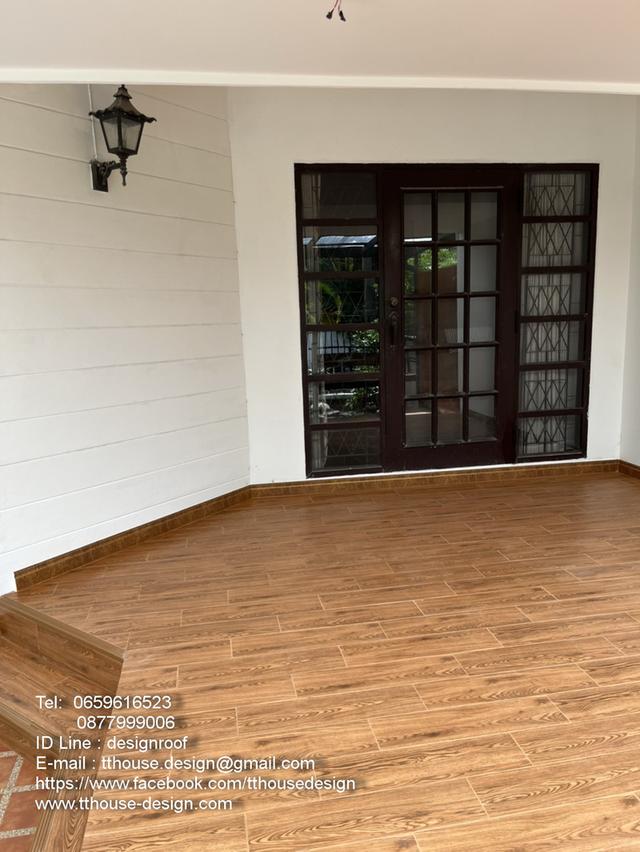 ต่อเติม ทำโครงหลังคา กันสาด ห้องครัว เทพื้นปูกระเบื้อง Line dddesign23 รูปที่ 9