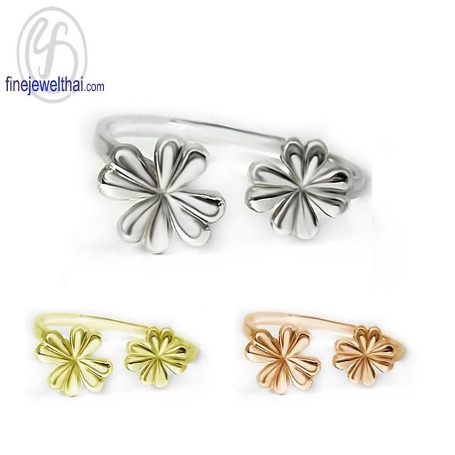 Finejewelthai แหวนใบโคลเวอร์-แหวนเกลี้ยง-แหวนเงินแท้925-R143900 รูปที่ 2