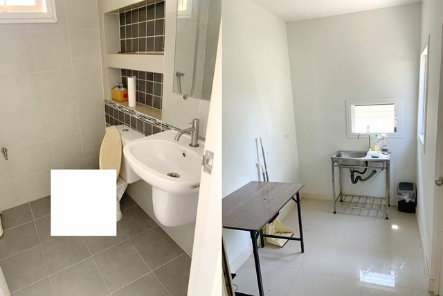 บ้านเดี่ยวสวนใหญ่ ให้เช่า 51 ตรว. 3นอน ม.เอแบค 1.4 กม. โรงพยาบาลบางเสาธง 2A/C 2น้ำ 2จอดรถ 168ตรม. บางบ่อ สมุทรปราการ 200 6