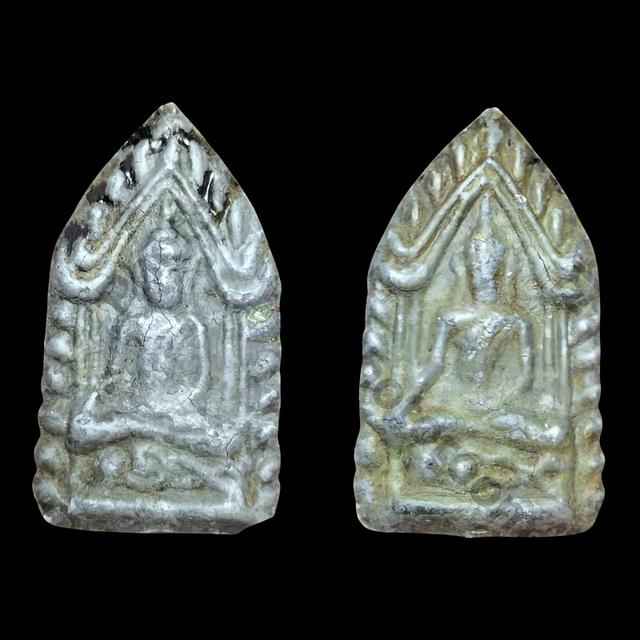 ขุนแผนสองหน้า เนื้อชินเขียว พระเก่า