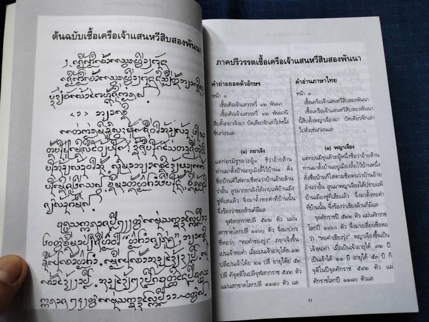หนังสือเชื้อเครือเจ้าแสนหวีสิบสองพันนา ปริวรรตโดย เรณู วิชาศิลป์ พิมพ์ครั้งแรก ปี2544 4