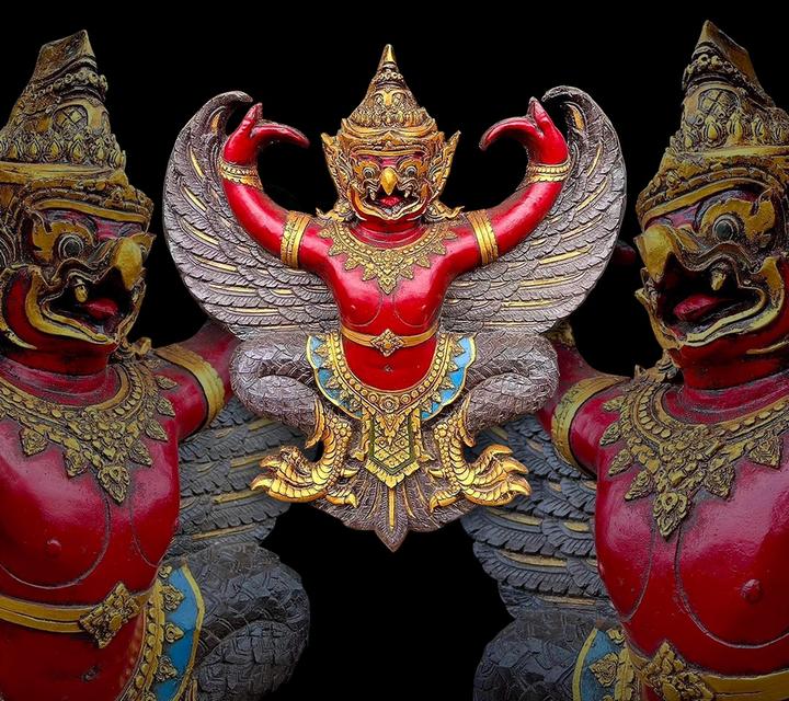 พญาครุฑ ครุฑแขวนผนัง ครุฑหน้าศาลเก่า ขนาดกว้างสูง65ซม