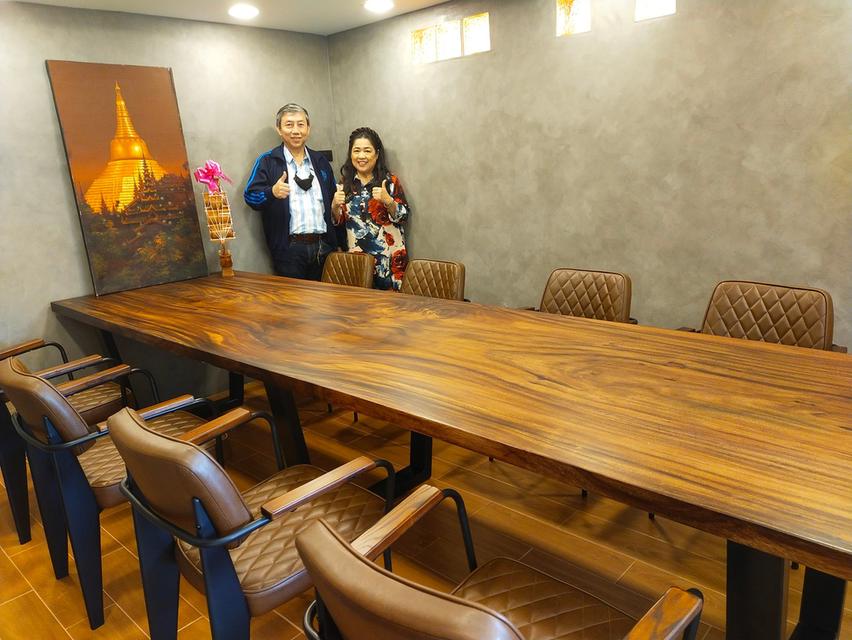 โต๊ะรับประทานอาหาร ยาว 4 เมตร (สั่งผลิตได้ตลอด) เพจ : Chat_Shop  4