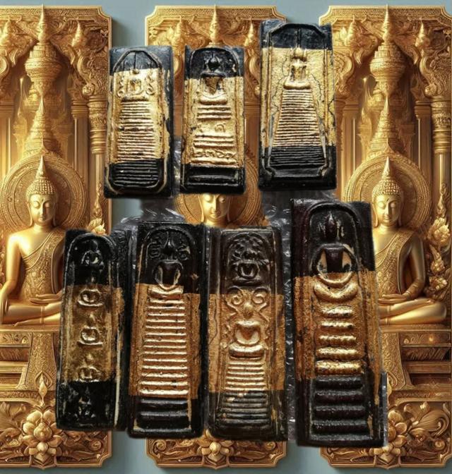 พระสมเด็จพิมพ์ไพ่ตองลงรักปิดทองเก่า(ขนาดใหญ่พิเศษ) คละพิมพ์ ปี ๒๓๖๗ 1