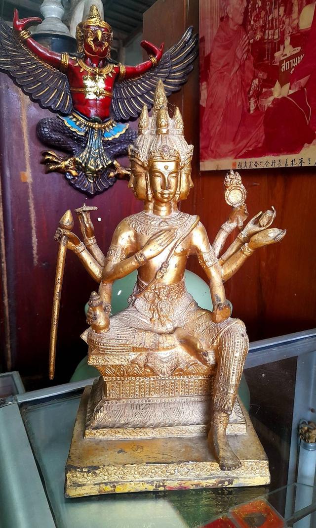 พระพรหมเก่า ขนาดหน้าตัก5นิ้ว พระพรหมทองเหลือง