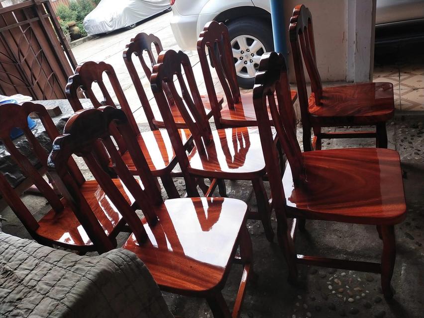 เก้าอี้ไม้ พื้นนั่งไม้แผ่นเดียว (ราคา/ตัว) 6