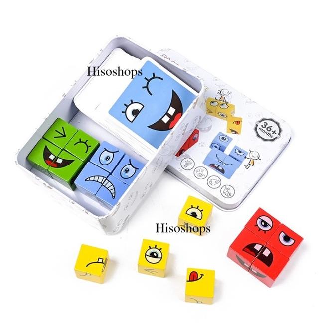 FACE CHANG RUBIK'S CUBE เกมส์ลูกเต๋าเปลี่ยนใบหน้า เกมลูกเต๋าเปลี่ยนอารมณ์ เกมกระดาน ฝึกความไวและความจำ แบบกล่องเหล็ก ของเล่นฝึกสมอง 3