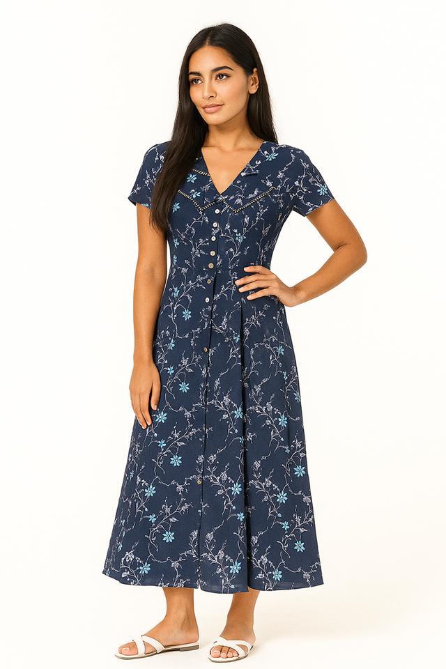 เดรสราตรีบุปผา(เดรส Midnight Bloom Midi)@SP017