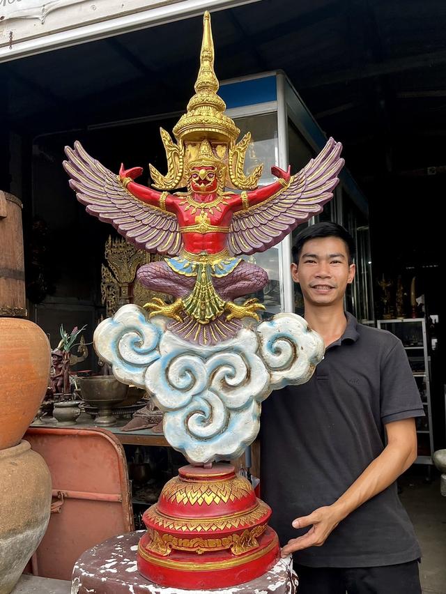 พญาครุฑ ขนาด70x135cm ครุฑตั้งโต๊ะบูชา