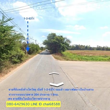ขายที่ดินใกล้ห้างไทวัสดุบายพาส เนื้อที่ 1-2-63ไร่ใกล้ถนนบายพาส ทล.204 2