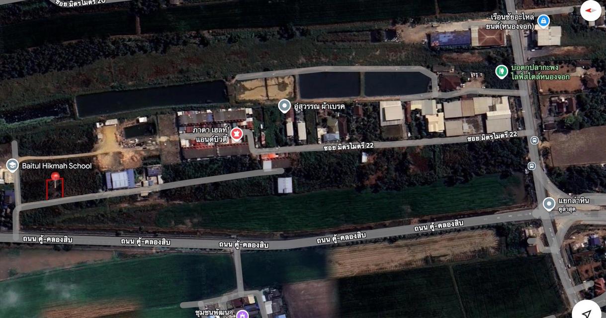 ขายที่ดินเนื้อที่ 106 ตรว. (ถมแล้ว) - ห่างจากถนน คู้-คลองสิบ ฝั่งเหนือ 50 เมตร - ห่างจากแยกลำหิน 700 เมตร - มีถนนสาธารณะกว้าง 8 เมตร มีไฟฟ้าผ่าน..... 3