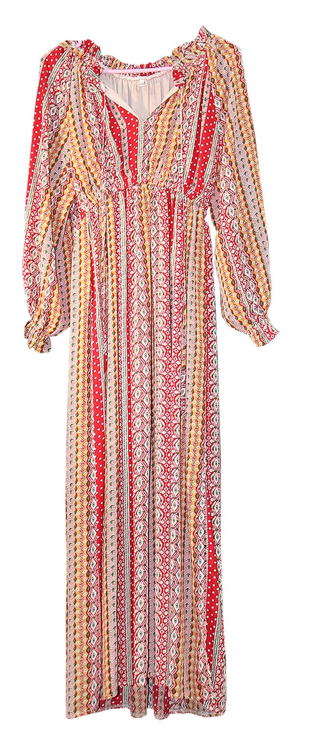 เดรสแม็กซี่ลายทางโบฮีเมียน เดรส Maxi Bohemian Stripe @SP041