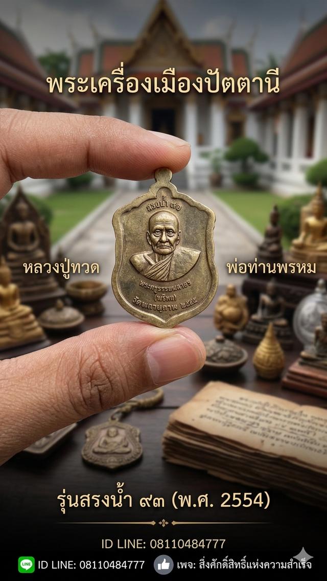 เสมาหลวงปู่ทวด หลังพ่อท่านพรหม รุ่นสรงน้ำ ๙๓ (พ.ศ. 2554)