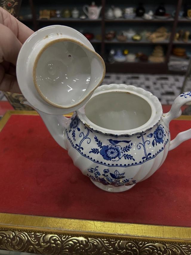 กาน้ำชาเซรามิกเก่า ลายคราม made in England  6