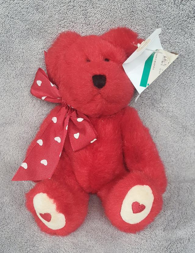 ตุ๊กตาหมีบอย The Boyds Bear Huggleby B Bearikind หมีสีแดงสด ขนาด 8นิ้ว