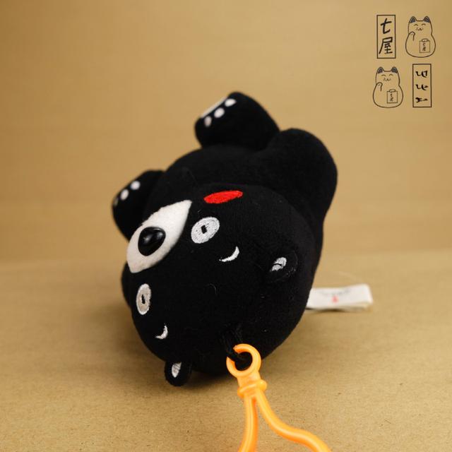 พวงกุญแจ ตุ๊กตา ท่านประธาน・CHO・หมีดำ・คุมะมง ・【แชมป์・Yuru-Chara・2011】🐻 Kumamon Black Bear ・Keychain 13 cm・Orange Keyhook Sitting Ver. 🖤