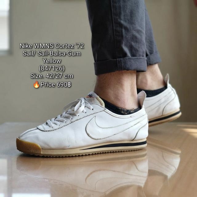 Nike WMNS Cortez '72Sail/ Sail-Balsa-Gum Yellow(847126)Size. 42/27 cm