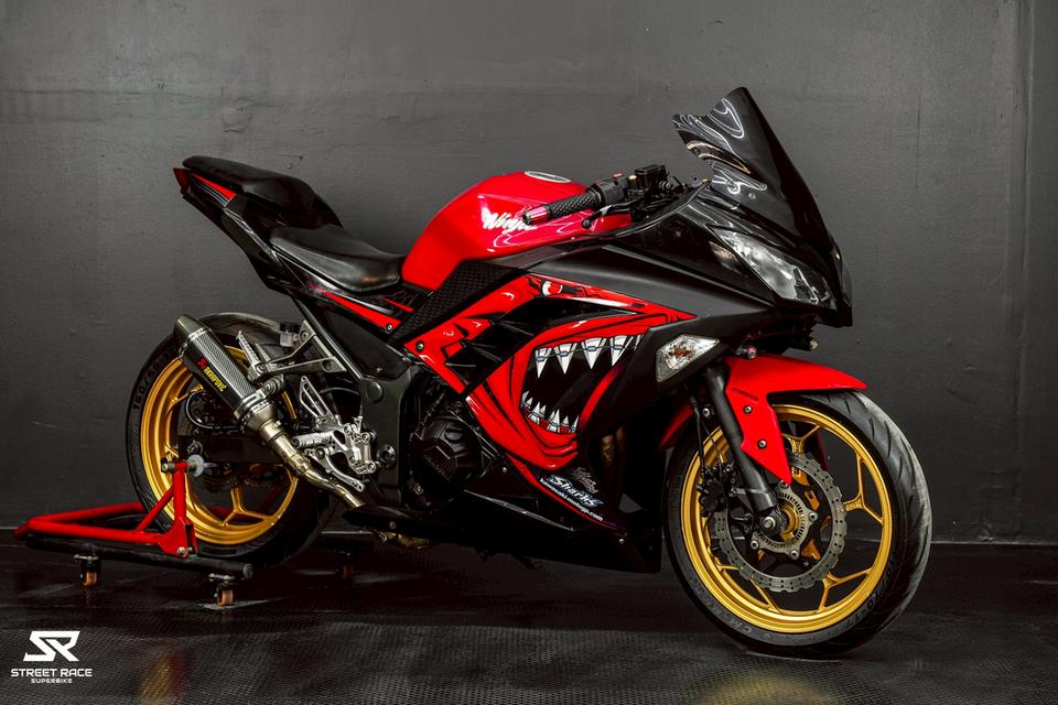 🔥 kawasaki ninja 300 ปี 2015 แดงดำ ลายฉลาม 🦈