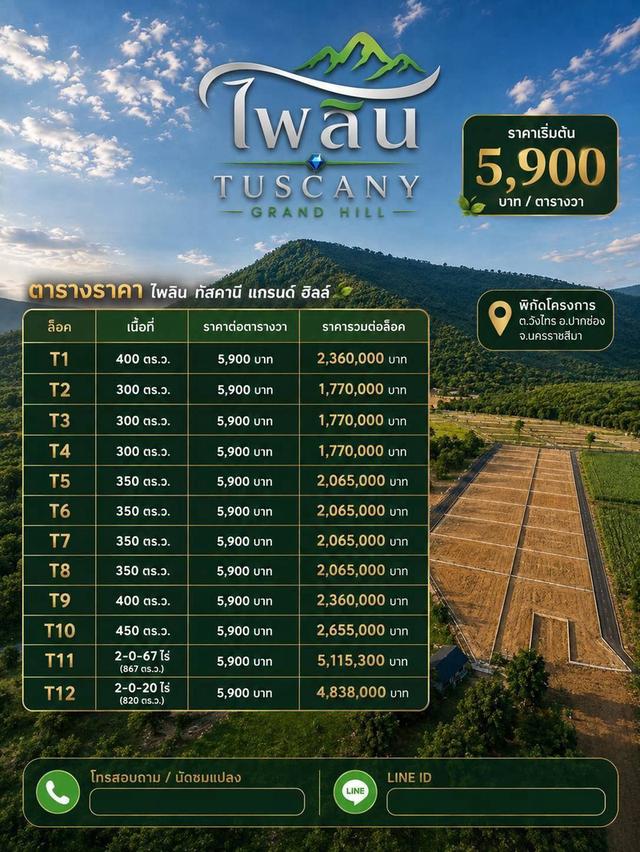 ขายที่ดินที่ดินวิวสวย บรรยากาศดี สาธารณูปโภคครบครัน ต.วังไทร อ.ปากช่อง จ.นครราชสีมา "เขาใหญ่" 3