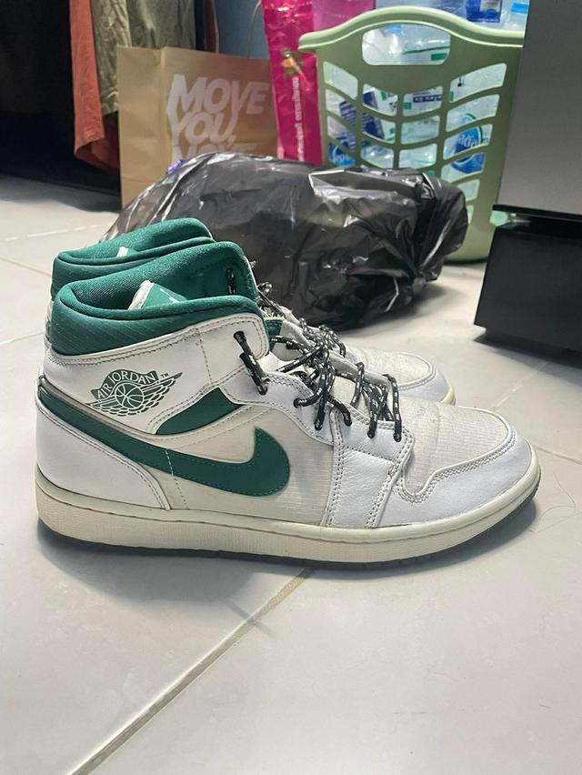 Nike Jordan 1 mid white mystic green รูปที่ 3