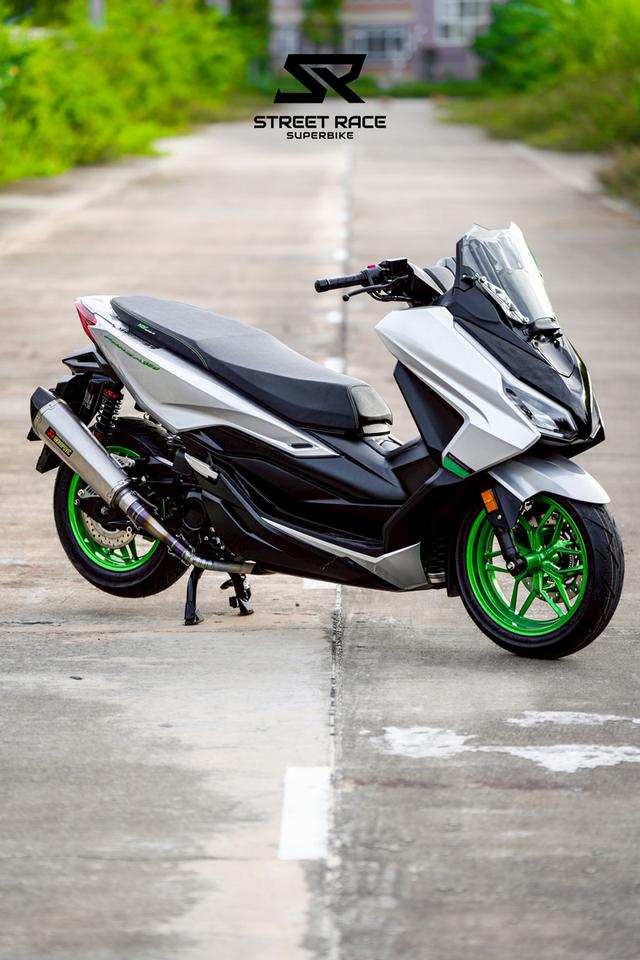 2025 Honda new forza 350 ปี 2025 🔥 🏍️ สีเทา silver + จอ tft รุ่นใหม่ + ล้อเขียว powder coat 14