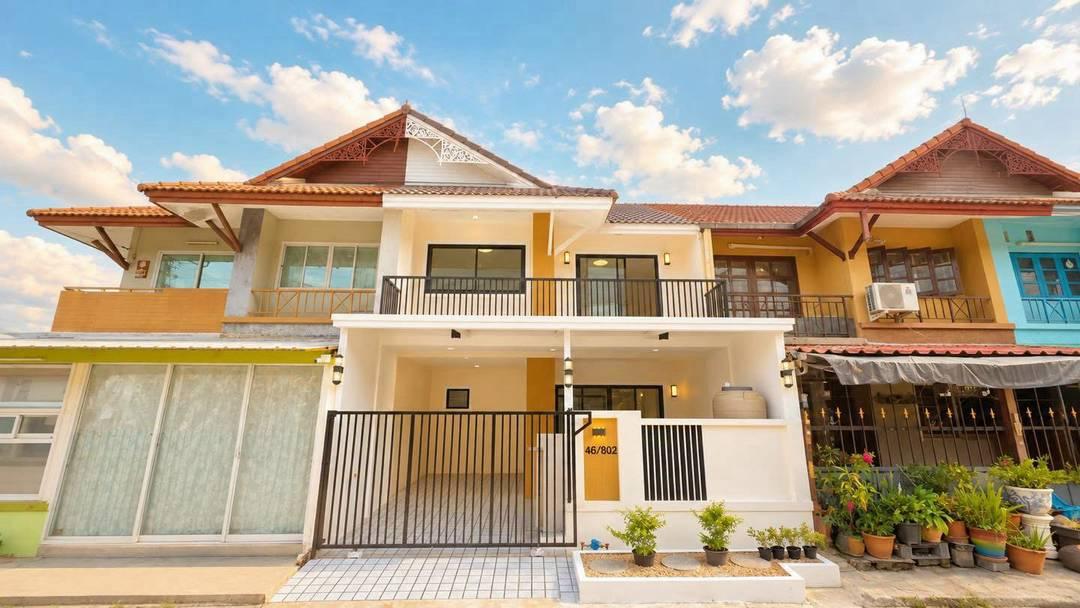 หมู่บ้านพฤกษา3 ถนนวัดลาดปลาดุก บางบัวทอง ทาวน์เฮาส์ 2 ชั้น ตกแต่งใหม่พร้อมอยู่ มีระเบียง รับลม หน้ากว้าง 6 เมตร 1