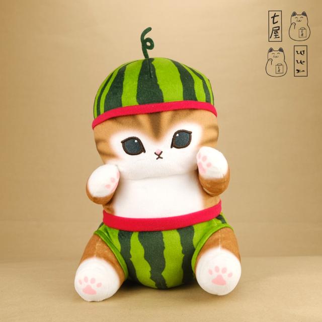 ตุ๊กตา บีบี๋・โมฟุซัน・แมวเหมียว・แตงโม・/•᷅‎‎•᷄\੭ 🇯🇵 Engmofusand Fruit Nyan BIG Plush - Watermelon・Standard 27 cm・Fruit Series ❄️✨ รูปที่ 2
