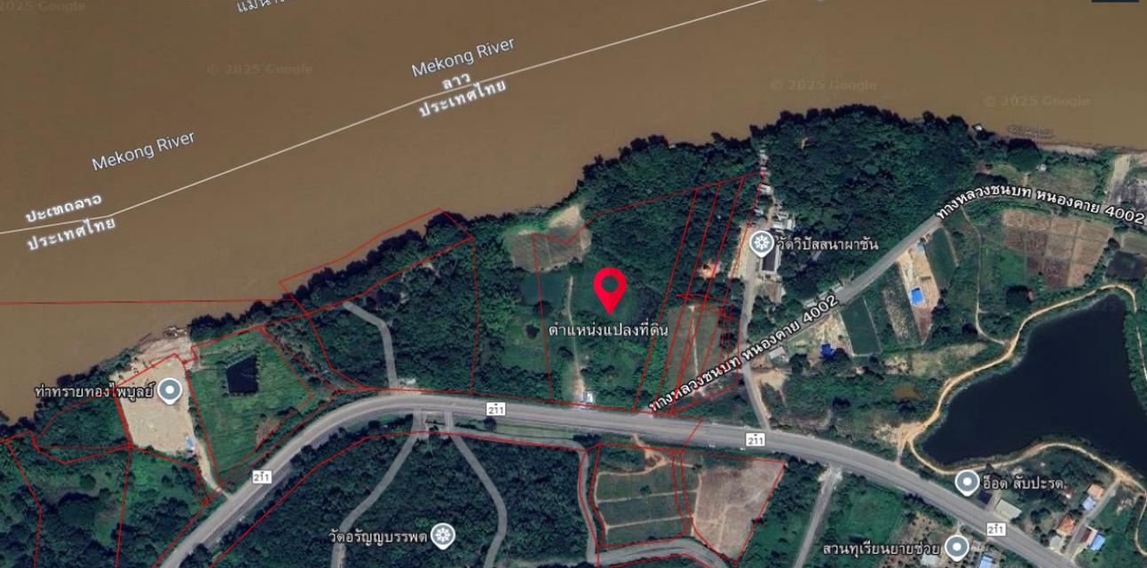 ที่ดินเปล่า ติดแม่น้ำโขง  ทำเลดี รูปแปลงสี่เหลี่ยม โซนสีเขียว ติดถนน ห่างชุมชน เหมาะสำหรับทำธุรกิจ 5