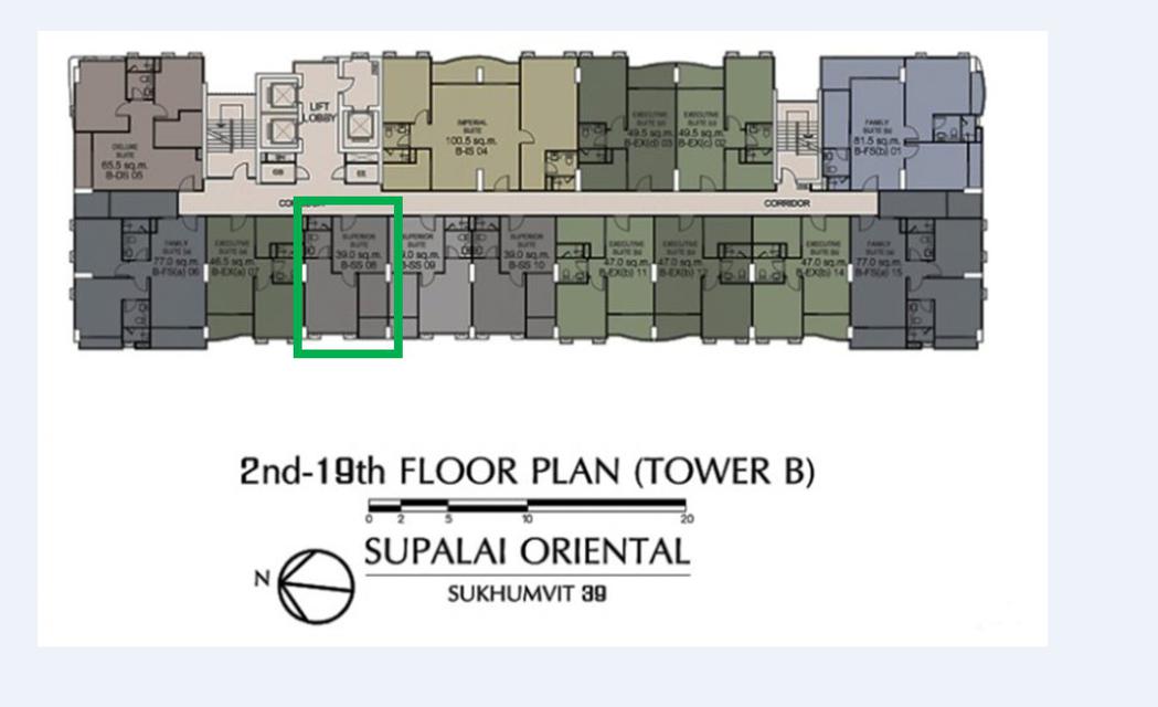 ขายดาวน์  Supalai Oriental Sukhumvit 39 ศุภาลัย โอเรียนทัล สุขุมวิท39 (100% car park) 1 bedroom 39 ตรม. tower B ชั้น 11  3
