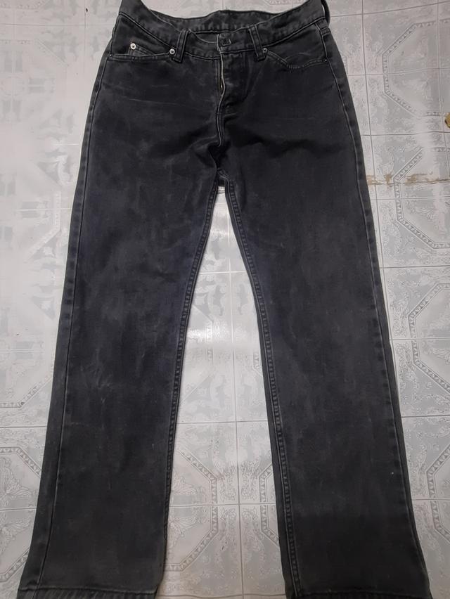 Mc Jeans สีดำเฟด วินเทจ ทรงกระบอก เอว 33”