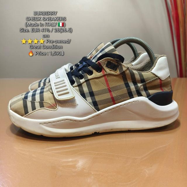 BURBERRY CHECK SNEAKERS(Made in ITALY 🇮🇹) Size. 41½ /26(26.5) cm