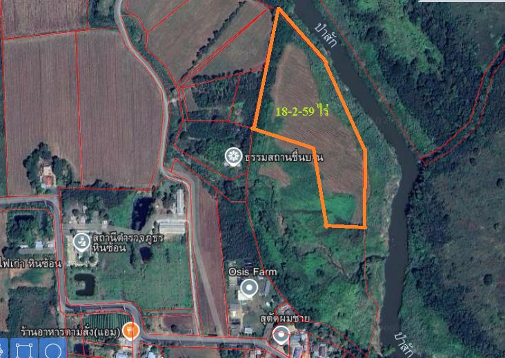 ขายที่ดินติดแม่น้ำป่าสัก 38-1-73 ไร่ แถมที่ดินเป็น น.ค.3 จำนวน 18 -2-59 ไร่