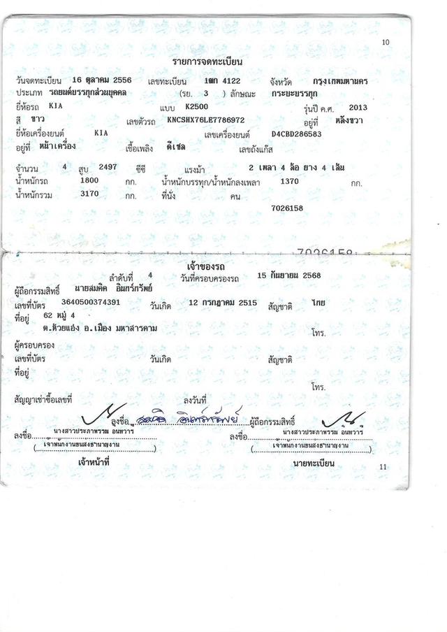 Kia K2500 ปี 2013 เครื่อง 2,500 CC ดีเซล 18