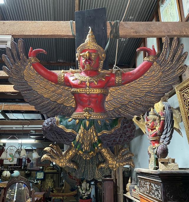 ครุฑไม้แกะสลัก องค์ใหญ่ ขนาด120ซม พญาครุฑไม้สัก