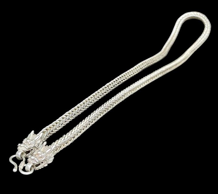 สร้อยเงินเก่า สร้อยคอเงิน หัวลายมังกร สร้อย