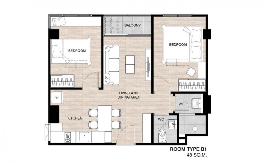 ให้เช่า คอนโด The Excel Hideaway สุขุมวิท 50 พื้นที่ 48 ตรม ชั้น 8 ใกล้ BTS อ่อนนุช 2