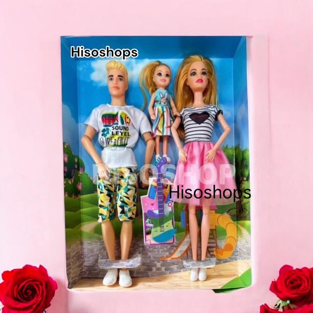 Family Happy Set เซ็ทตุ๊กตาครอบครัว ตุ๊กตาพ่อแม่ลูก งานข้อต่อ สีสันสดใส น่ารักน่าเล่นมากค่ะ 4