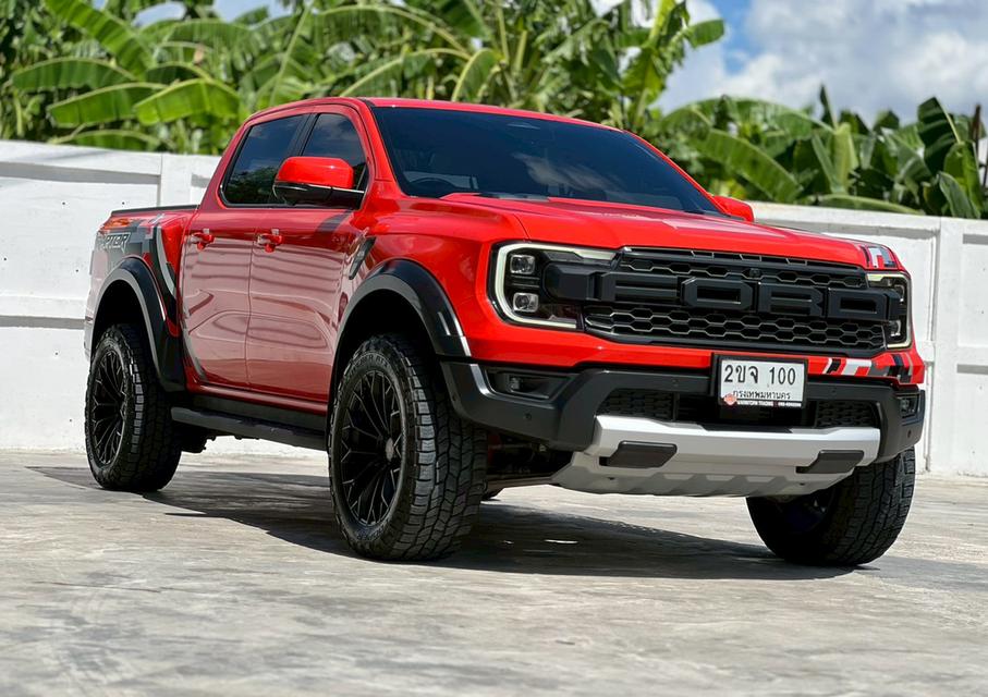 ปี 2022 FORD RANGER, 3.0 RAPTOR ECOBOOST 4WD โฉม DOUBLE CAB สีส้ม สวยจัดๆ เกียร์ออโต้ 10 สปีด เครื่องเบนซินล้วน 6