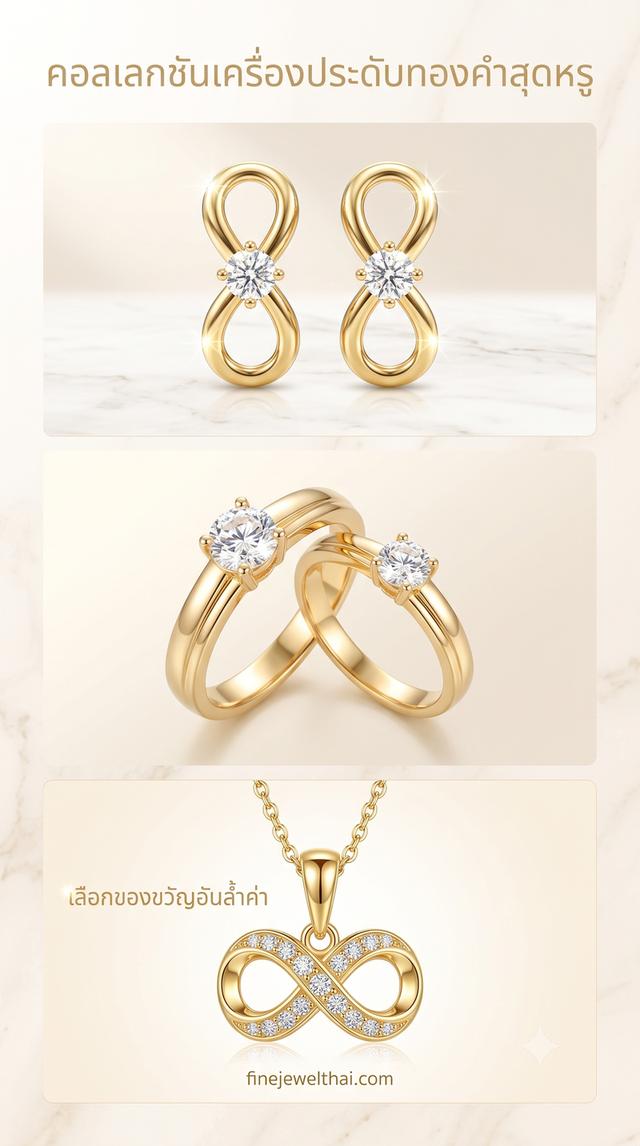 Finejewelthai เซ็ตเครื่องประดับ แหวน จี้ ต่างหู