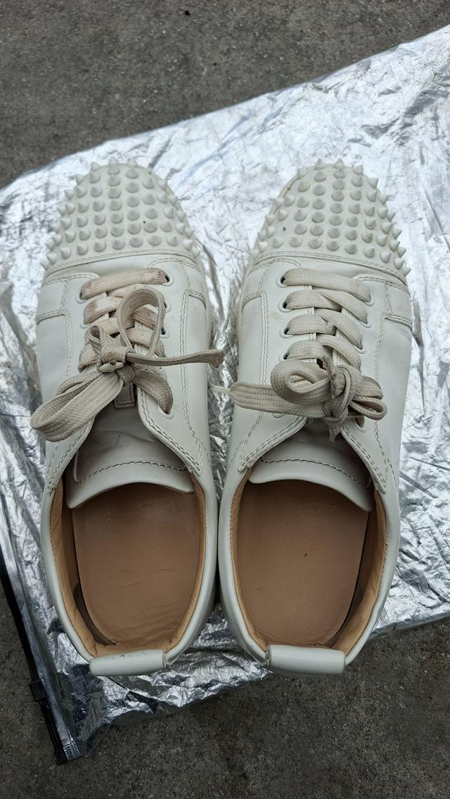 Christian Louboutin Spikes White Leather Low Top Sneakers [US9/VG] LTD From JP
