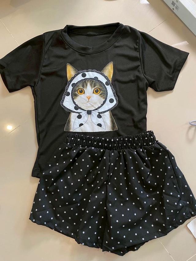 เสื้อแขนกุด + กางเกงขาสั้นลายริ้ว 5