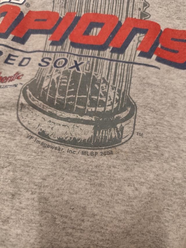 เสื้อยืด Vintage Boston Red Sox 2004 WS Champs Xl Mens Gray Graphic Logo Tshirt MLB รูปที่ 4