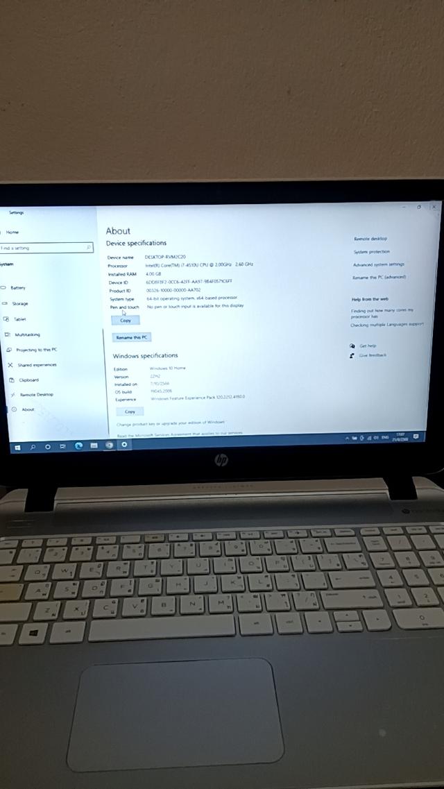 note book hp i7-4510u  จอไหย่