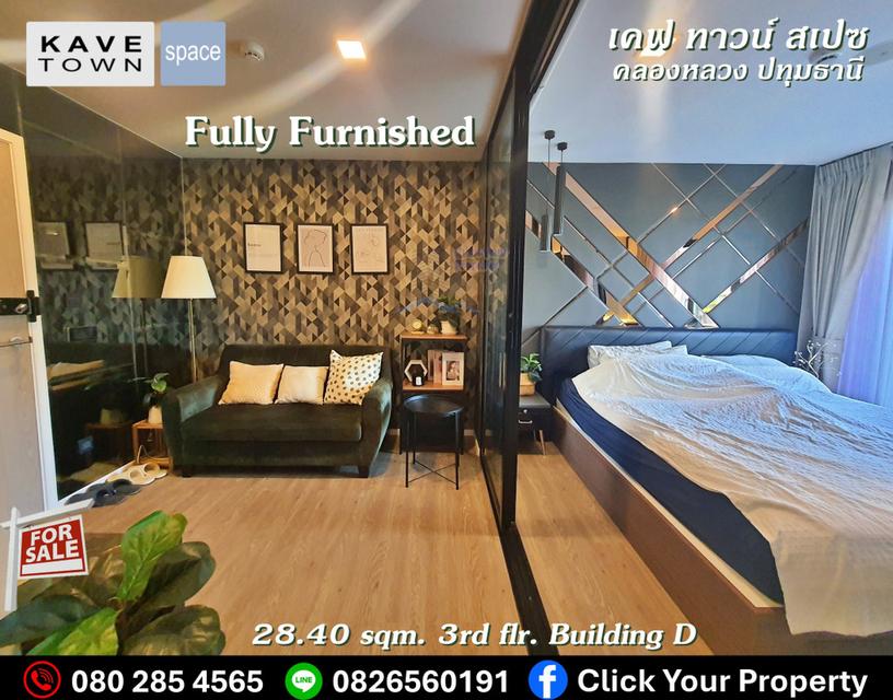 ขาย คอนโด หรูพร้อมเข้าอยู่ KAVE Town Space 28.40 ตรม ใกล้ ม.กรุงเทพ 1